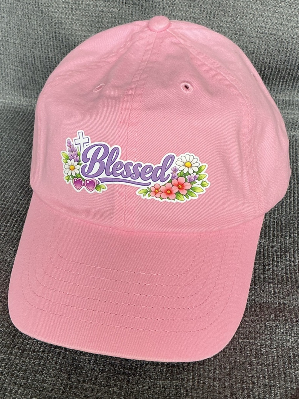 Pink 'Blessed' Floral Baseball Cap - Women's Hat - NWOT